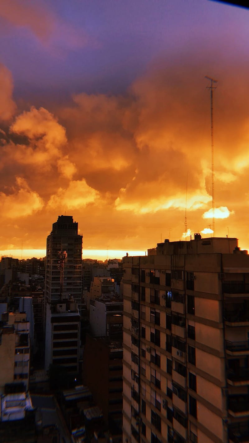 Sunset city, sun, afternoon, bonito, good, cool, building, HD phone wallpaper