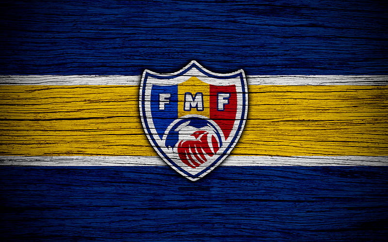 Moldova national football team, logo, UEFA, Europe, football, wooden texture, soccer, Moldova, European national football teams, Moldovan Football Federation, HD wallpaper