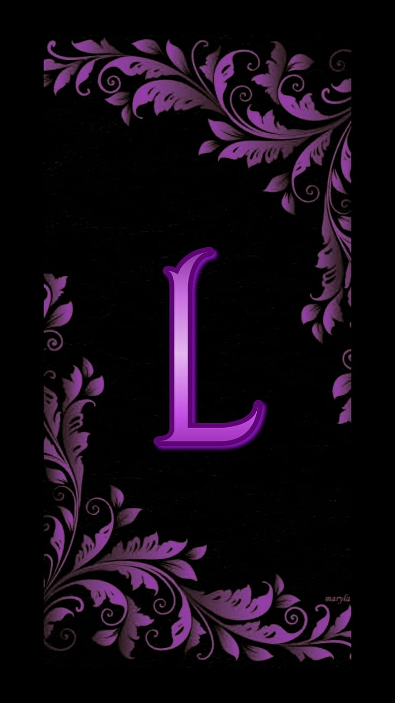 Purple L, alphabet, border, desenho, initials, lavender, letter l, pattern,  pretty, HD phone wallpaper | Peakpx
