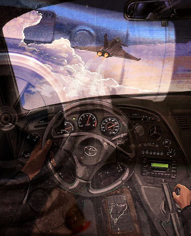 Supra Jet cockpit, cars, 2jz, jdm, racing, import, drawing, toyota, HD phone wallpaper