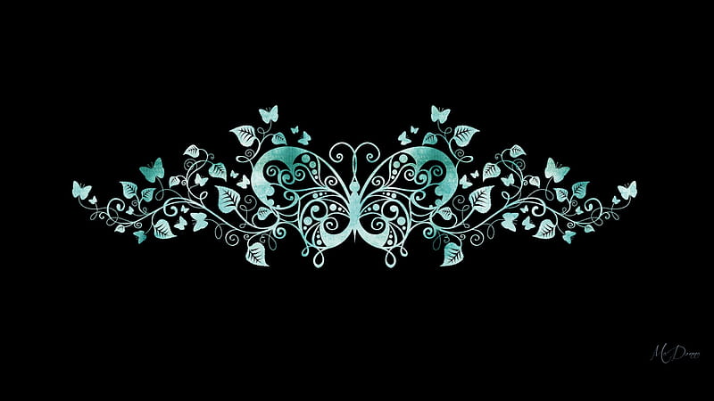 Butterfly Deco, decoration, Firefox theme, turquoise, wings, aqua, butterflies, collage, HD wallpaper