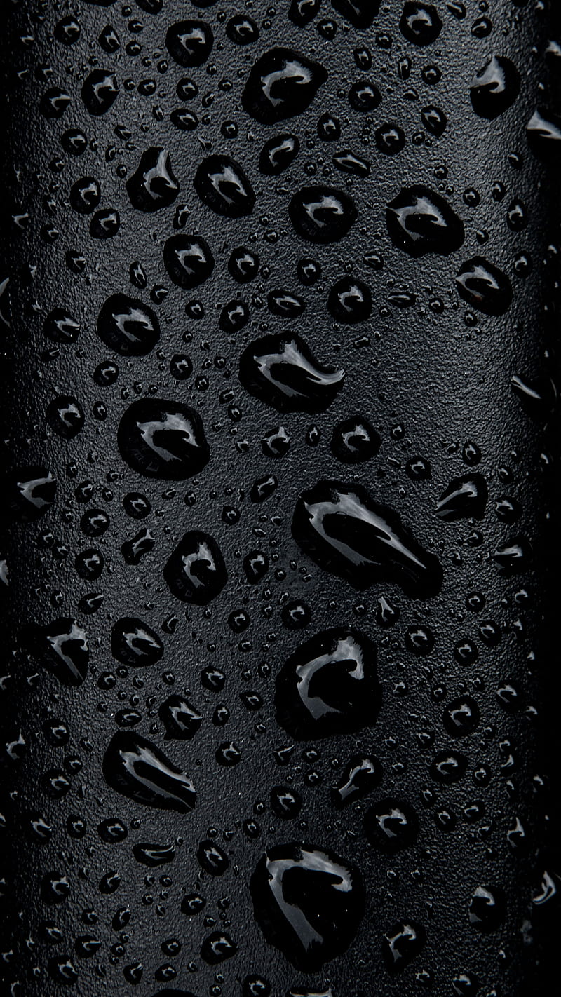 Black Water Droplets, clean, cool, dark, raindrops, texture, HD phone wallpaper