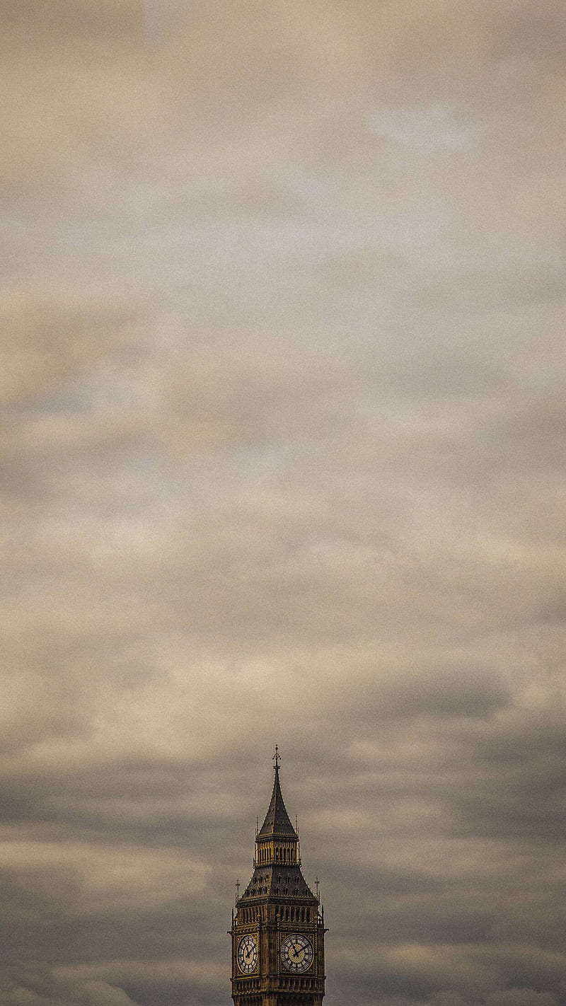 vertical, Big Ben, clouds, HD phone wallpaper