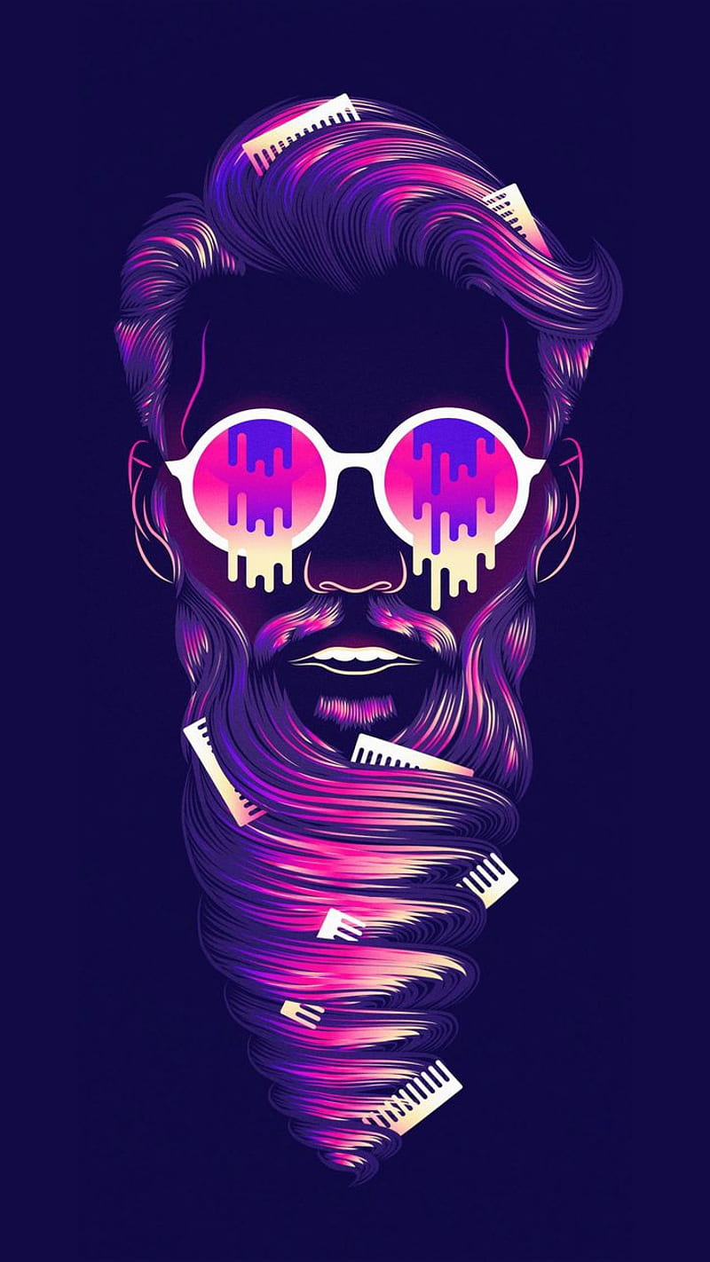 Purple Hipster, barbe, beard, tornado, violet, HD phone wallpaper | Peakpx