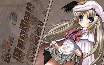 Noumi Kudryavka, little busters, table, juice, blonde hair, kud after,  cute, HD wallpaper