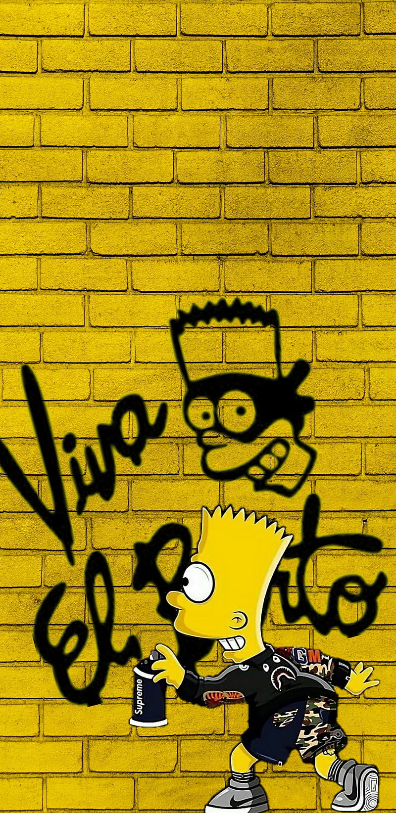 El Barto , bart simpson, barto, el barto, graffiti, supreme, HD phone wallpaper