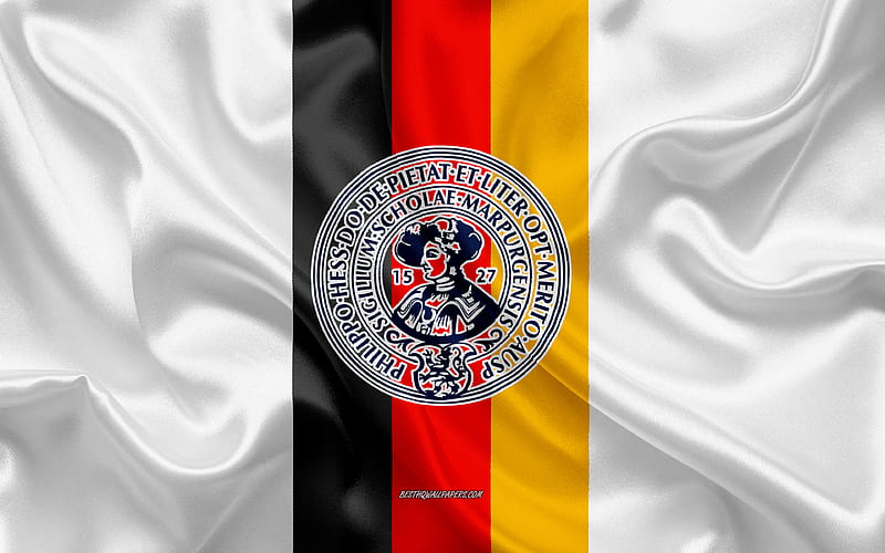 University of Marburg Emblem, German Flag, University of Marburg logo, Marburg, Germany, University of Marburg, HD wallpaper
