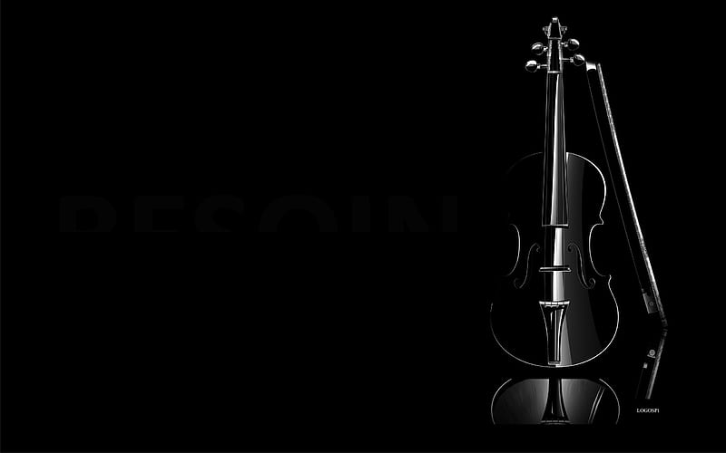 Guitar, instrument, violin, music, black, HD wallpaper