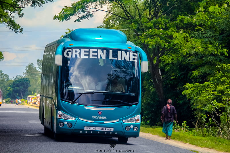 Green Line SCANIA, auto, bus, car, driving, HD wallpaper