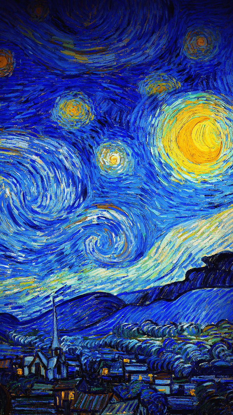 Van gogh, starry night, night, paint, painting, HD phone wallpaper | Peakpx