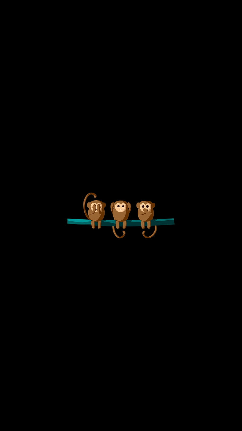 monkeys, branch, art, vector, HD phone wallpaper