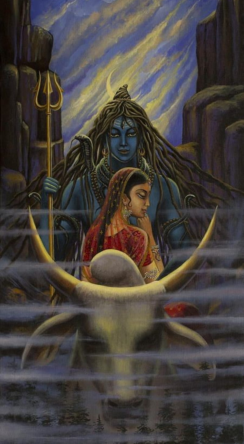 Shiva parvathi, hills, nature, spiritual, HD wallpaper | Peakpx