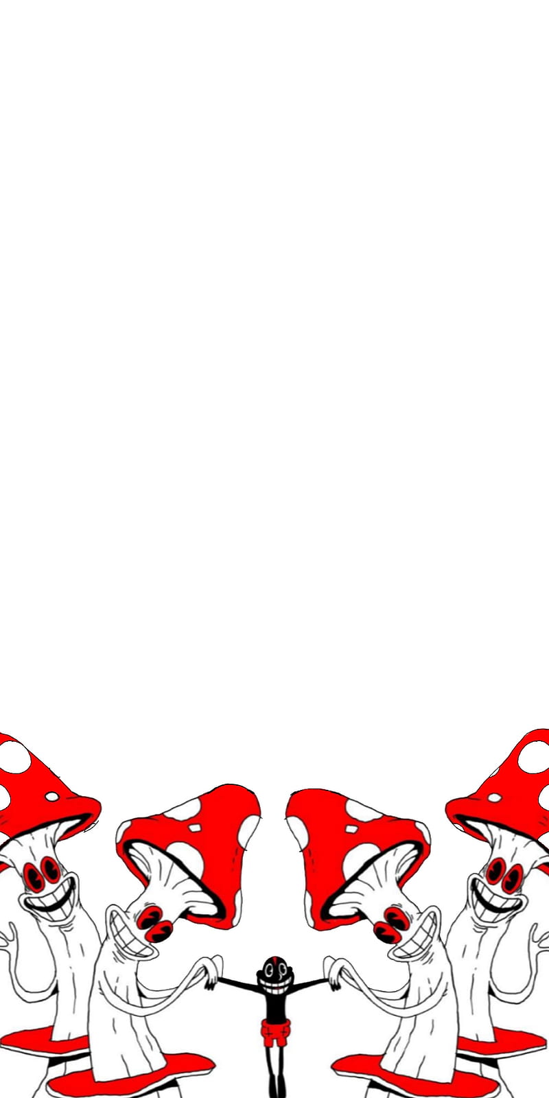 lil darkie, black, dark, fun, fungi, happy, mushroom, mushrooms, red, smile, white, HD phone wallpaper
