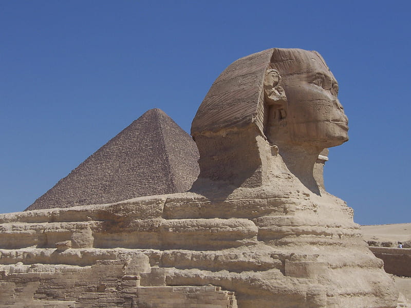 Egyptian Wonders, pyramid, sphinx, egypt, HD wallpaper