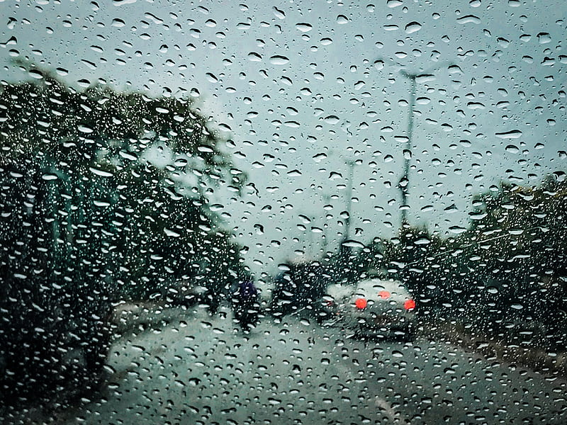 Rain car view , raining, rainy, weather, HD wallpaper