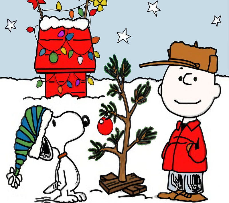 Charlie Brown Xmas, cartoon, christmas, holiday, peanuts, snoopy, HD wallpaper