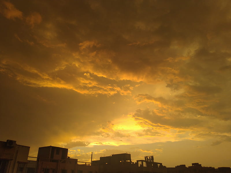 1 Golden sky , epic, golden sky, graphy, rainy, weather, HD wallpaper