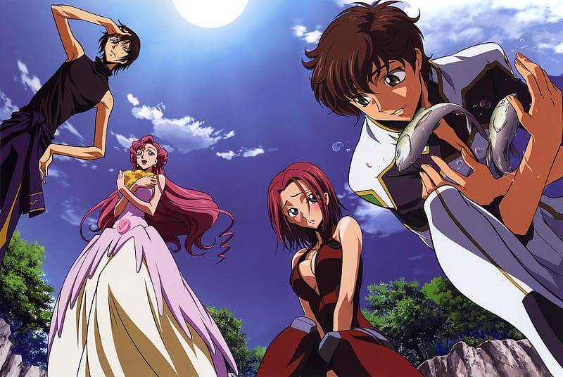 Animax, euphemia Li Britannia, Suzaku Kururugi, Lelouch Lamperouge