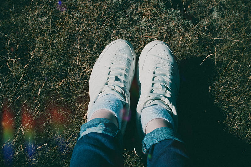 Close-Up of Person Wearing White Shoes, HD wallpaper