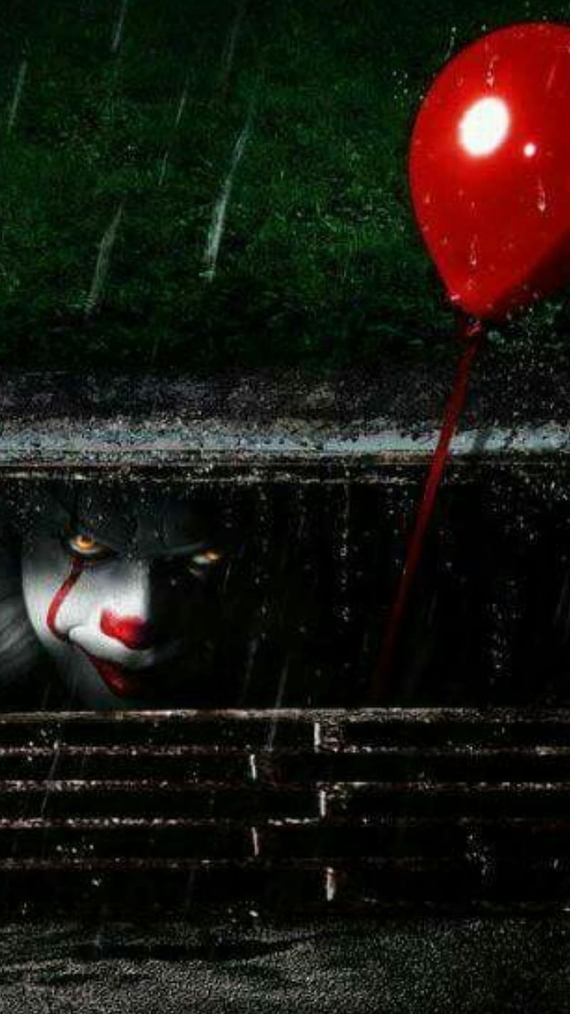Float scene, balloon, clown, halloween, it, it movie, pennywise, scary clown, stephen king, HD phone wallpaper