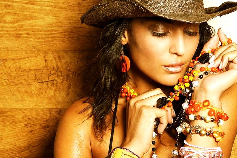 Classic Cowgirl . ., hats, cowgirl, brunettes, style, western, HD wallpaper