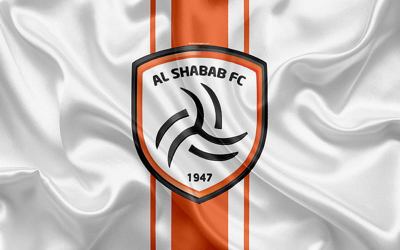 Al-Shabab FC Saudi Football Club, logo, emblem, Saudi Professional League, football, Riyadh, Saudi Arabia, silk texture, HD wallpaper