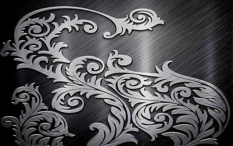 Metal Pattern, pattern floral abstract, HD wallpaper