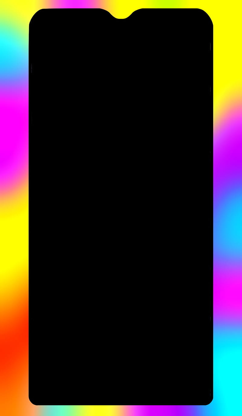 Oneplus rainbow, amoled, black, colorfull, edge, frame, notch, phone frame, samsung, HD phone wallpaper