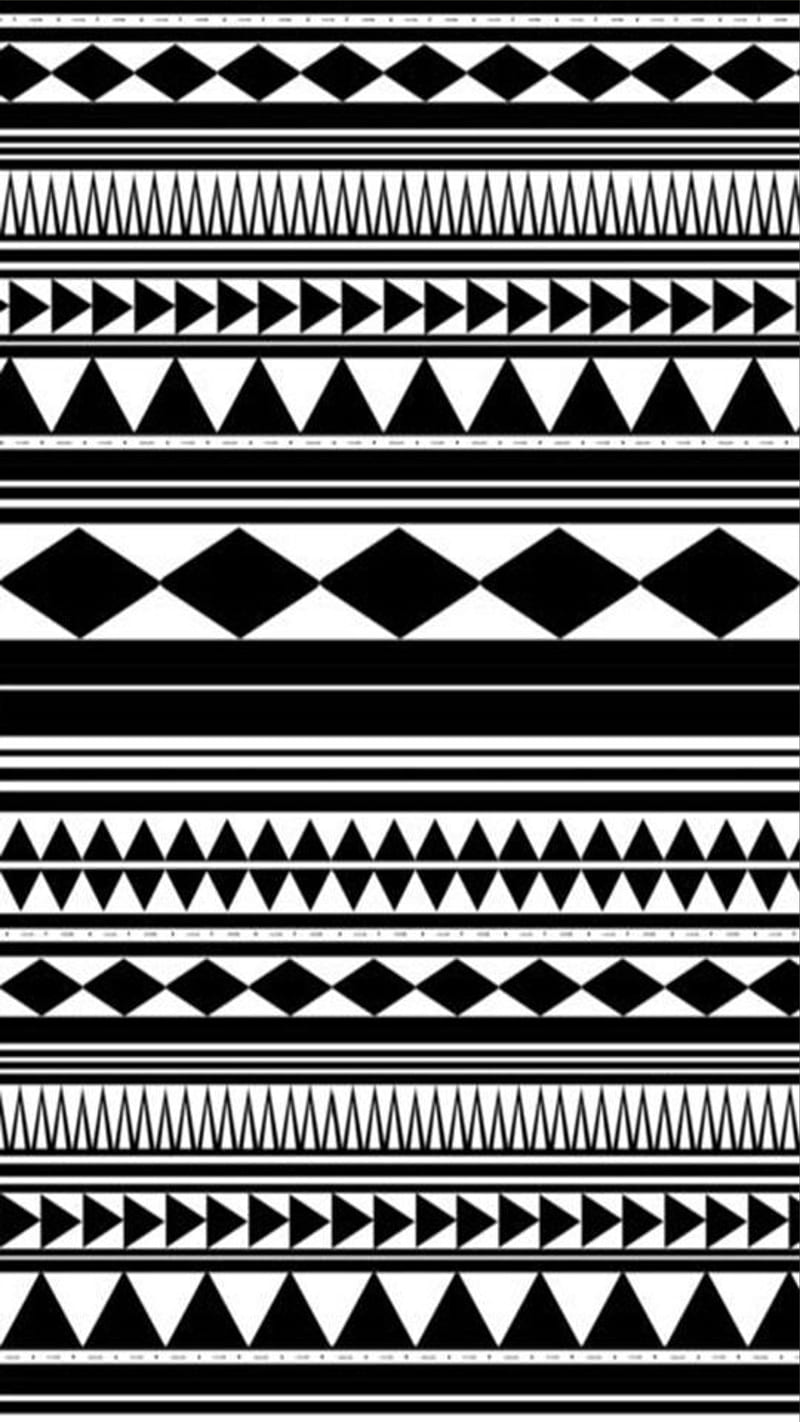 Tribal, pattern, black, white, HD phone wallpaper