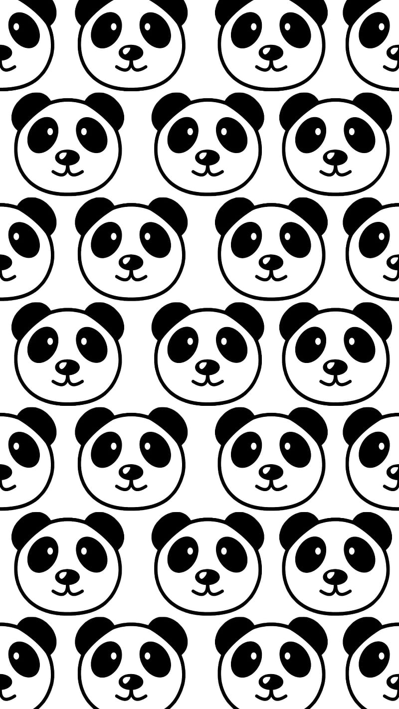Panda, black, collage, pandas, time white, HD phone wallpaper