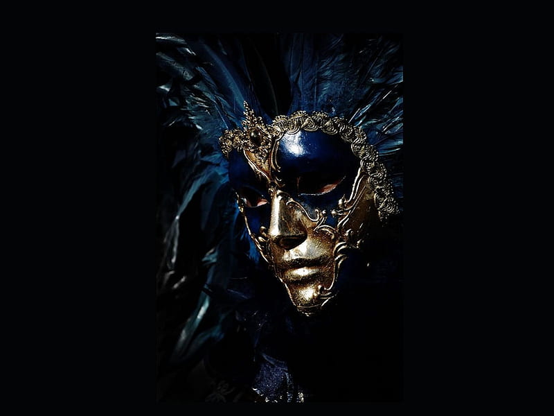 Male Masquerade, album, the WOW factor, black, color on black, masking you to join, blue, Plush Paparazzi Embassy, HD wallpaper