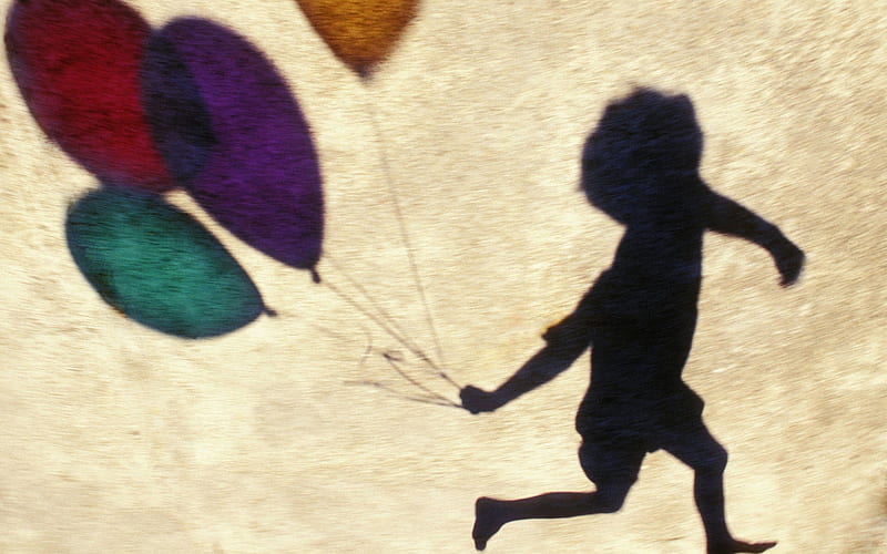 Child Play, graphy, balloon, shadow, bonito, child, abstract, play, HD wallpaper