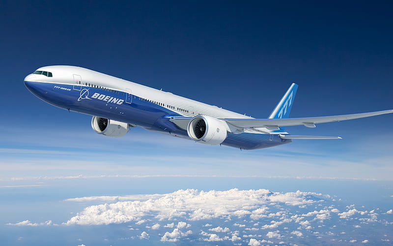 Boeing 777-300ER, passenger plane, airliner, Boeing, airplane in the sky, Boeing 777, HD wallpaper