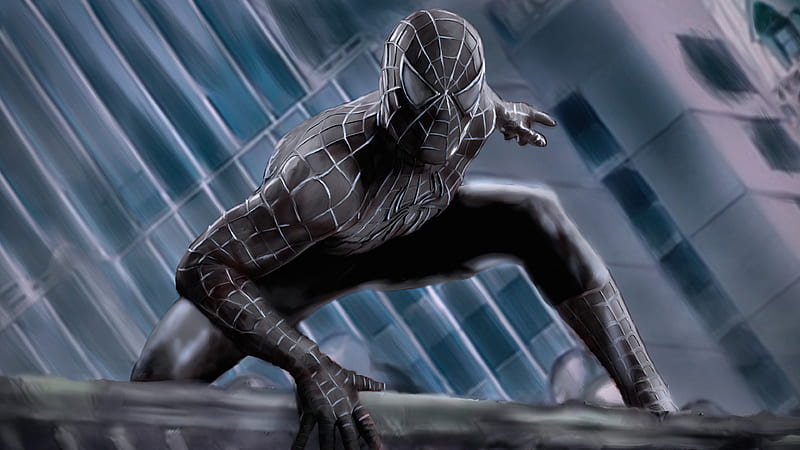 Marvel Comics Spider-Man Black Costume, HD wallpaper