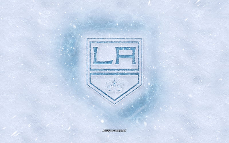 Los Angeles Kings logo, American hockey club, winter concepts, NHL, Los Angeles Kings ice logo, snow texture, Los Angeles, USA, snow background, Los Angeles Kings, hockey, HD wallpaper