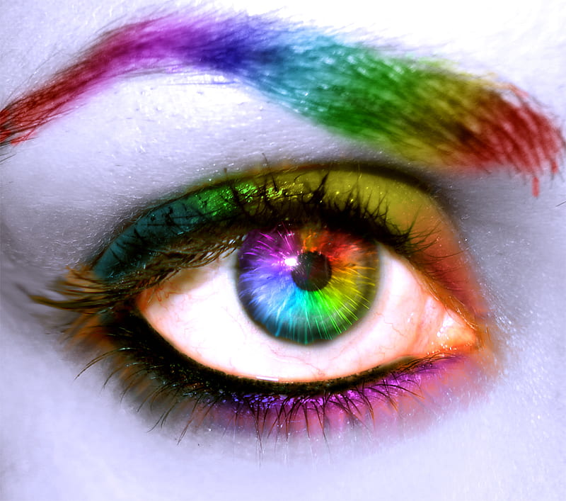 Eye Am Watching You!, colorful eyebrow, pretty eye, watching, colorful eye, HD wallpaper