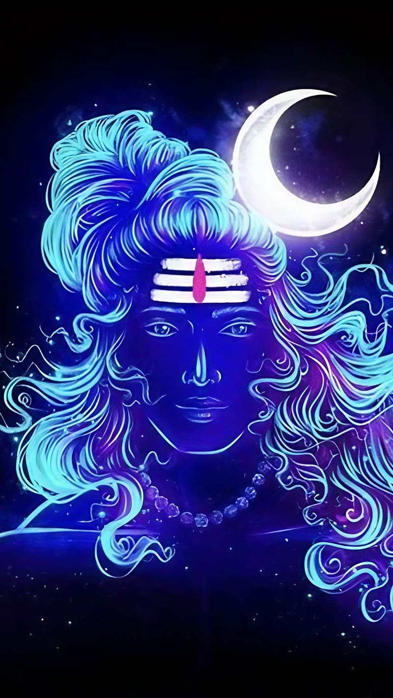 Shiv Shankar Ji Ke, Blue Art, god, mahadev, lord shiva, HD phone wallpaper