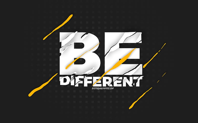 Be different, black background, creative art, Be different concepts,  motivation quotes, HD wallpaper | Peakpx