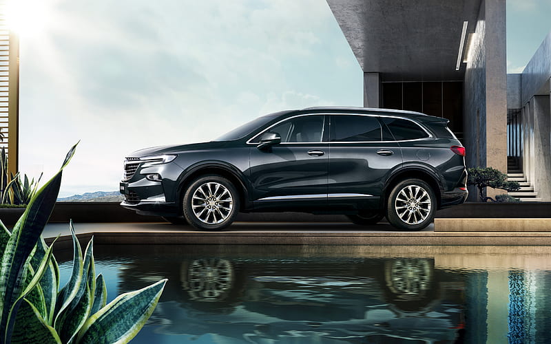 Buick Enclave, 2020, side view, exterior, full size crossover, gray new Enclave, american cars, Buick, HD wallpaper
