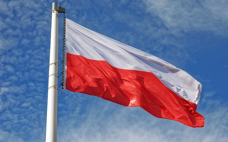 Flag of Poland, Poland, white, sky, flag, red, HD wallpaper