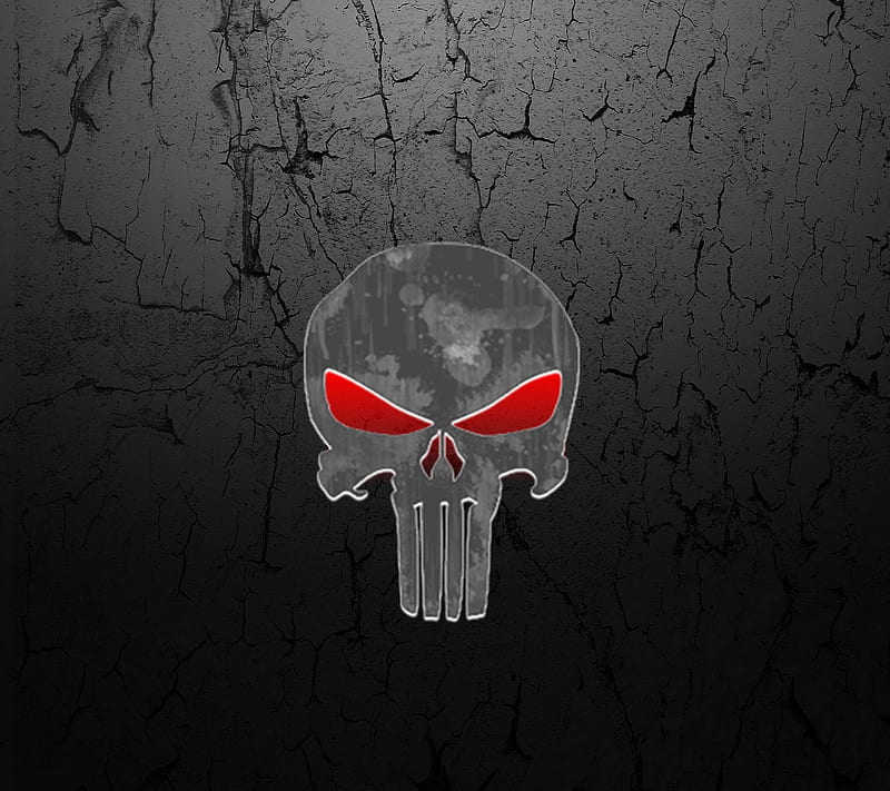 Punisher, eyes, red, skull, HD wallpaper
