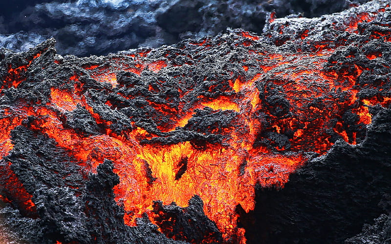 lava texture macro, stone textures, fire backgrounds, lava textures, red burning lava, red-hot lava, fire background, lava, burning lava, HD wallpaper