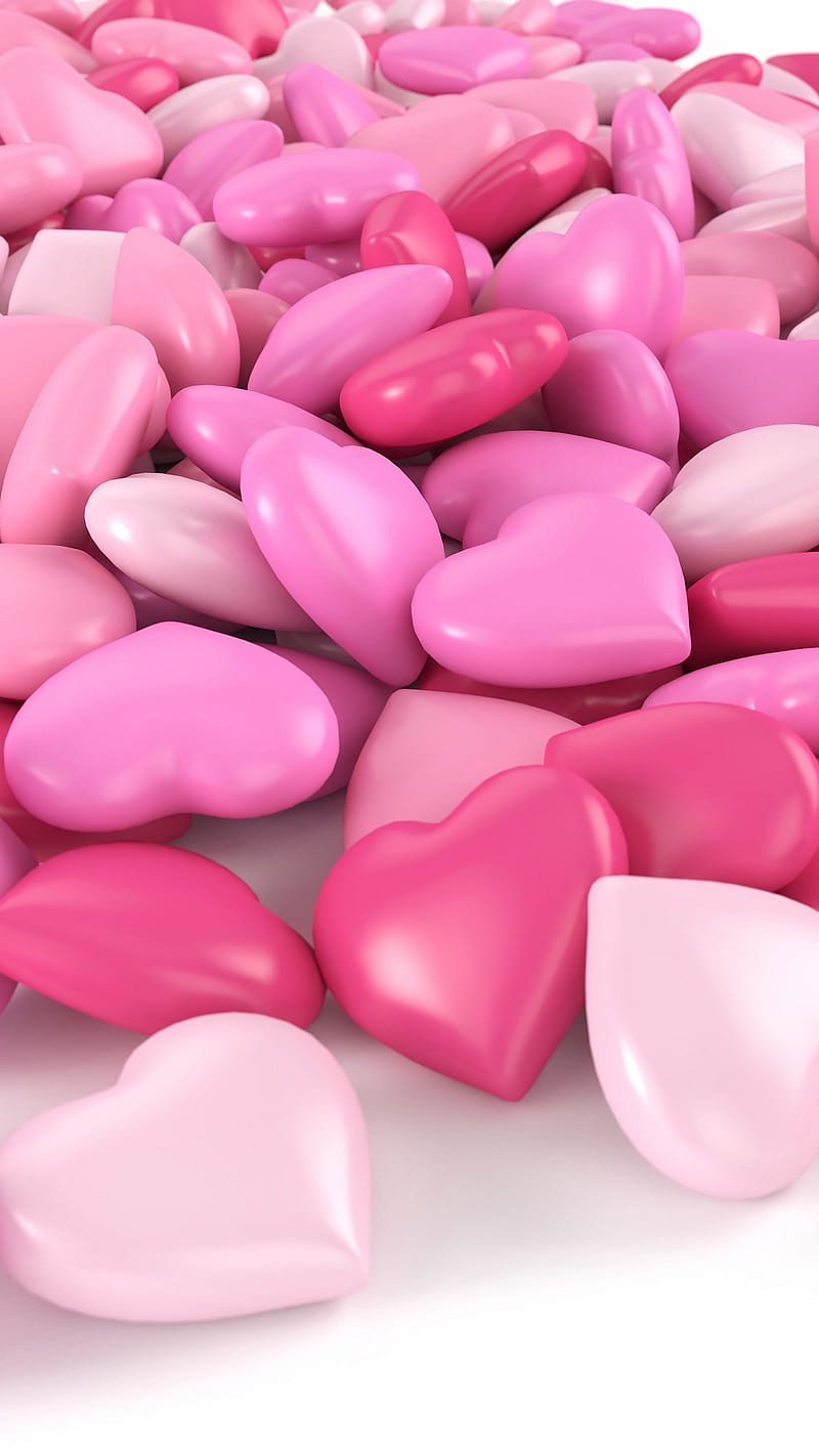 Heart Shape , pink, HD phone wallpaper