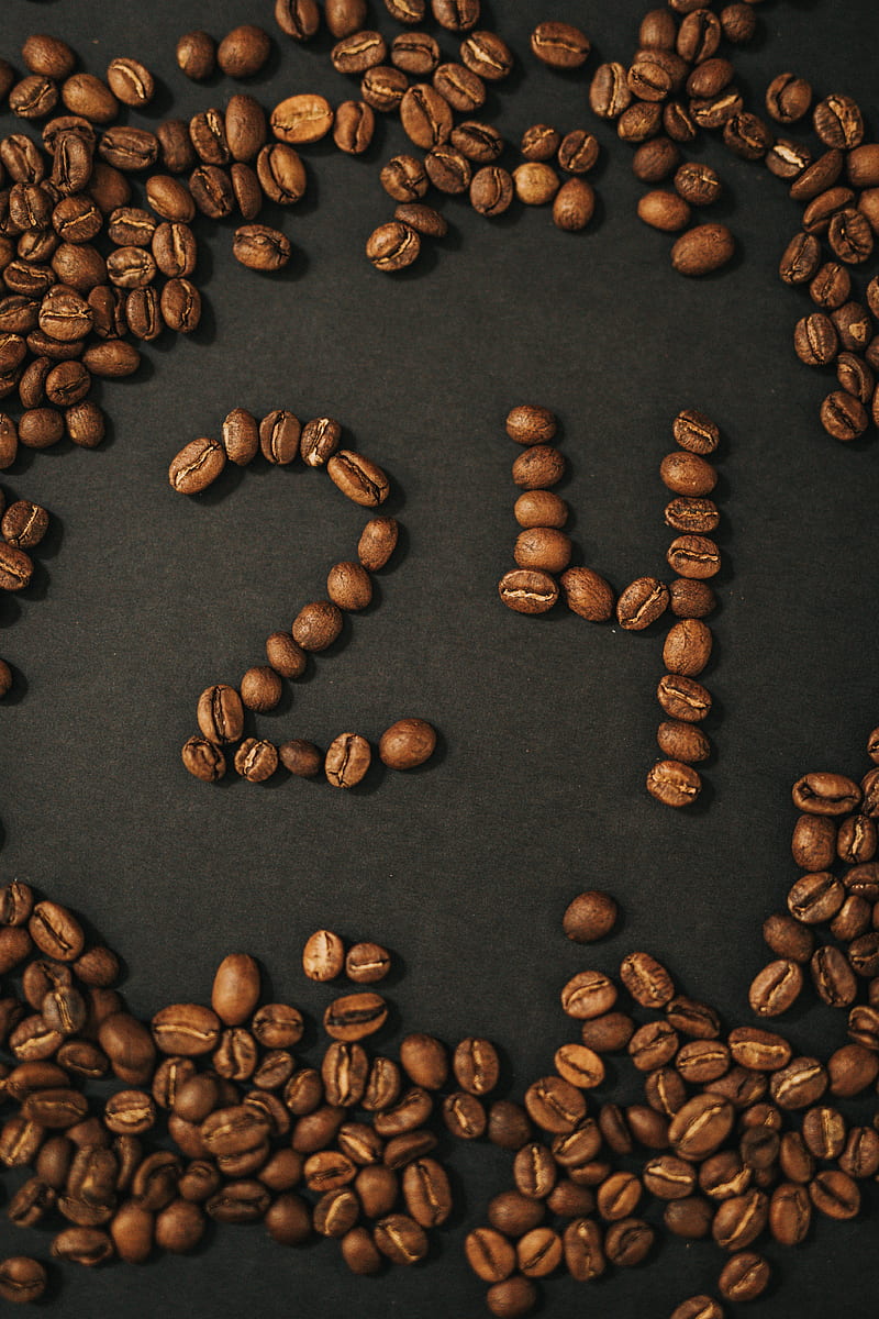 coffee, numbers, grains, HD phone wallpaper