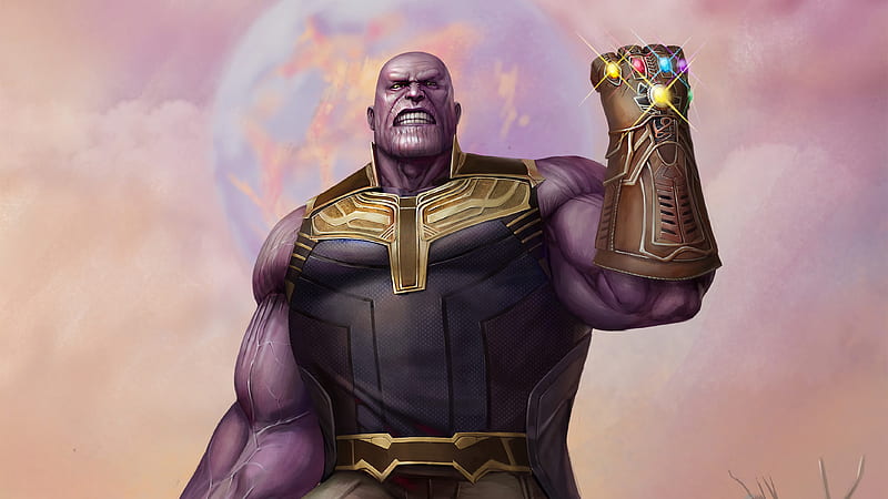 Thanos Infinity Stones, thanos, superheroes, digital-art, artwork, HD wallpaper