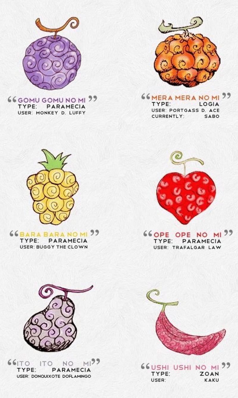 One Piece Devil Fruit Types