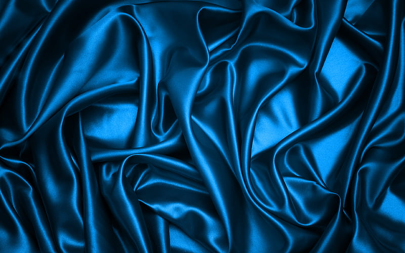 dark blue silk dark blue fabric texture, silk, dark blue backgrounds, dark blue satin, fabric textures, satin, silk textures, HD wallpaper