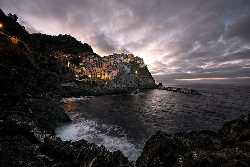 Towns, Manarola, Italy , Village , Cinque Terre, HD wallpaper