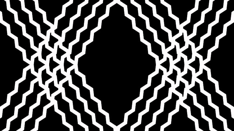 Black White Zigzag Geometry Shapes Abstract, HD wallpaper