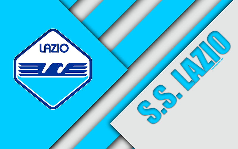 Lazio FC, new logo, new emblem material design, football, Serie A, Rome, Italy, blue white abstraction, Italian football club, SS Lazio, HD wallpaper